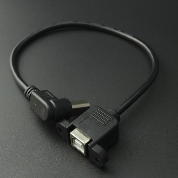 Cable USB Tipo B Macho 90 Grados A Tipo B Hembra 25 Cm