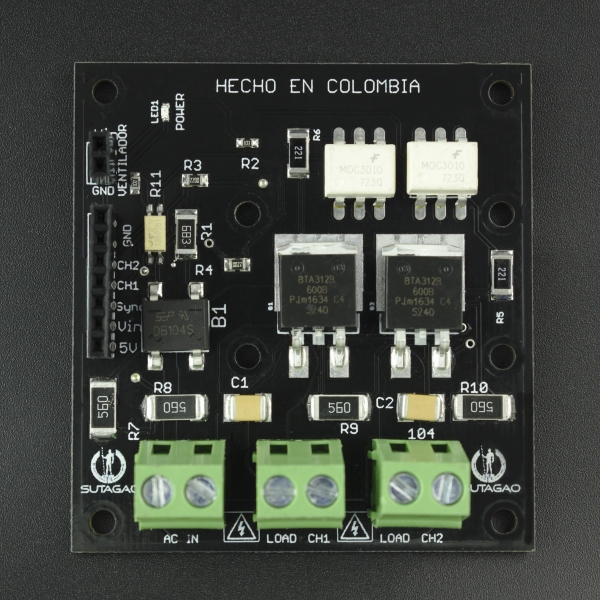 Dimmer Digital 2 CH 1KW Para Arduino TRIAC BTA312 - SUTAGAO (Sin Ventilador) SUTAGAO - 2