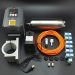 KIT VARIADOR DE FRECUENCIA VFD HY02D211B CON SPINDLE O HUSILLO 2.2KW 24000RPM Y SET DE PORTABROCAS PARA CNC RUTEADORA Genérico -