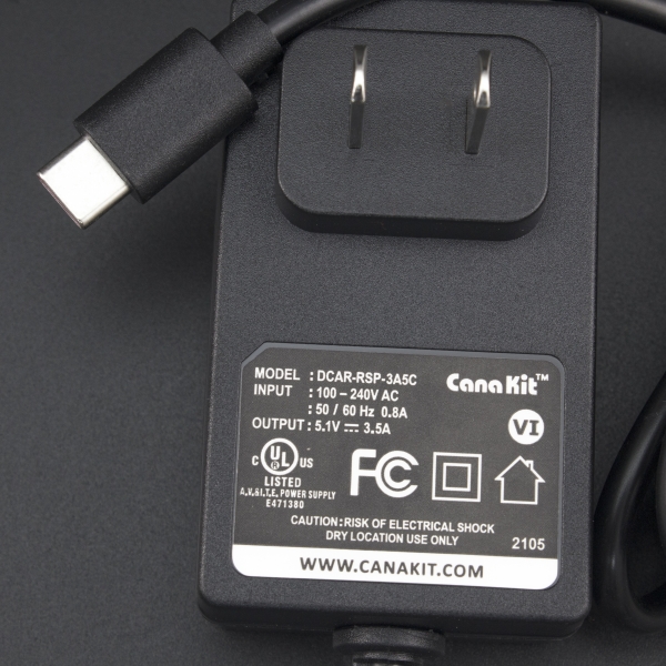 Adaptador De Voltaje CanaKit 5V 3.5A Conector USB Tipo C CanaKit - 4