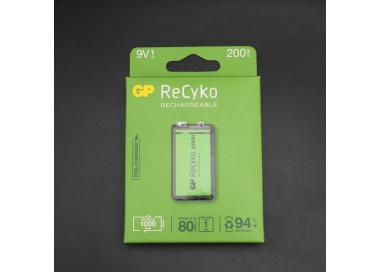 Batería Cuadrada GP Recyko 200mAh Original 9V Recargable