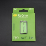 Batería Cuadrada GP Recyko 200mAh Original 9V Recargable