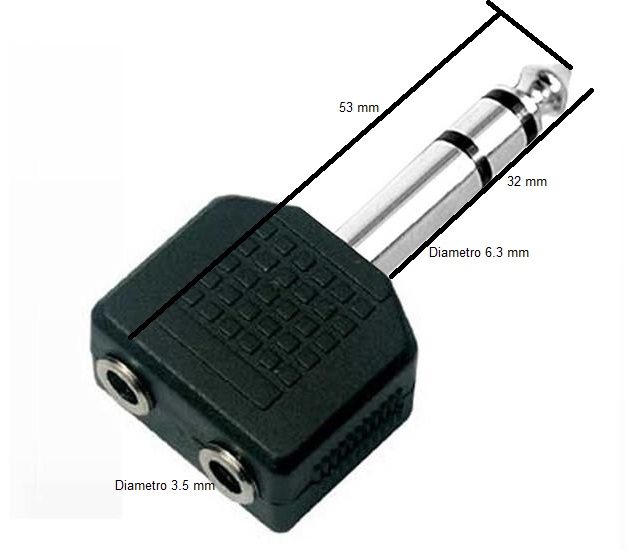 Adaptador Empate Jack 3.5 Mm Mono A Plug 6.3 Mm Mono
